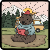 Bear Sunrise Reader - Sticker