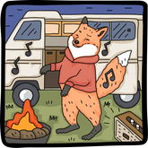 Fox Van Life Troubadour - Sticker
