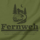 Fernweh travel t-shirt olive close-up wanderlust adventure design
