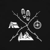 Hiking Emblem - Compass & Tent - Unisex Midweight Hoodie