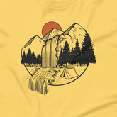Orange Sun Over Waterfall - Unisex T-shirt