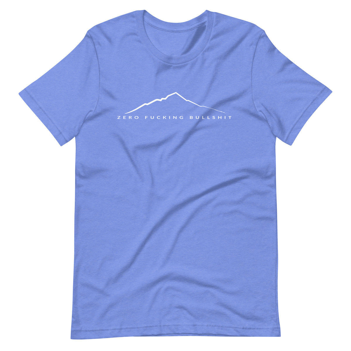Mountains Have Zero BS funny hiking t-shirt heather columbia blue unisex tee