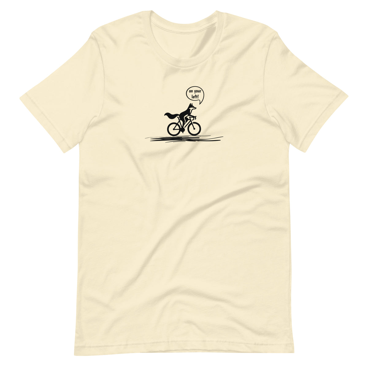 Woodland Cyclist Fox On Your Left natural funny bike t-shirt