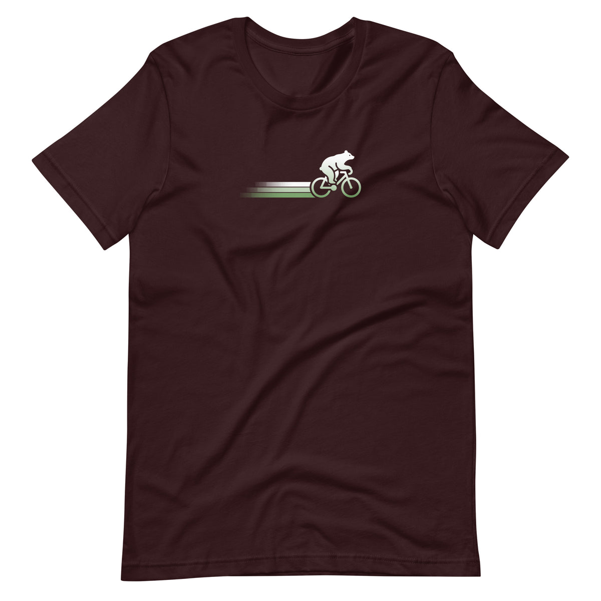 Woodland Cyclist Bear oxblood black cycling t-shirt bike lover tee
