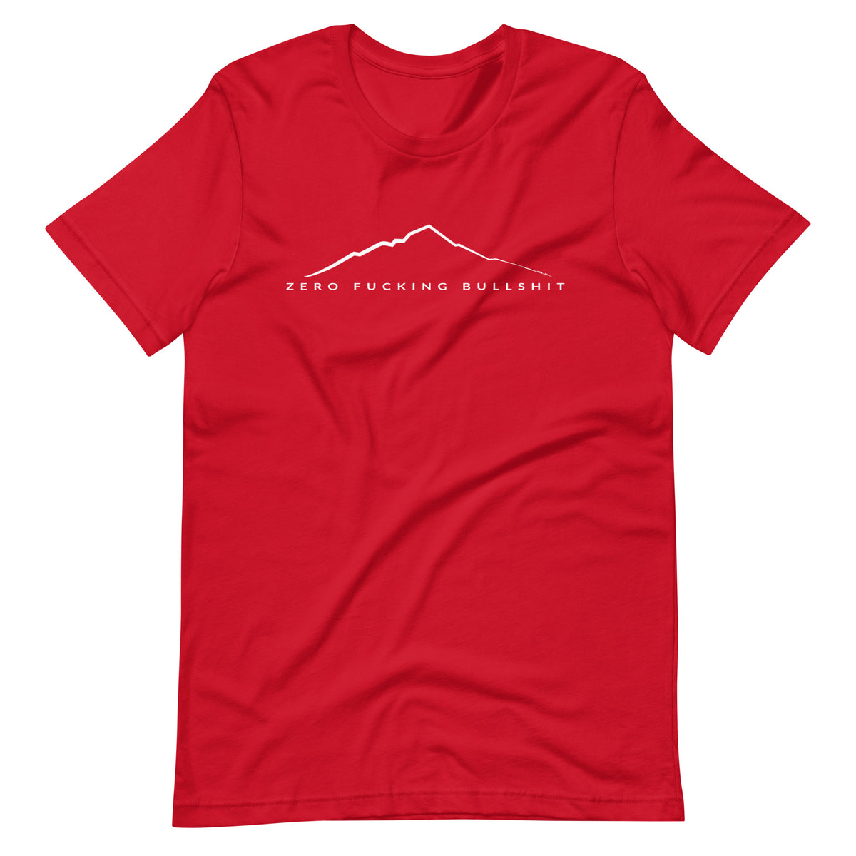 Mountains Have Zero BS funny hiking t-shirt red unisex tee