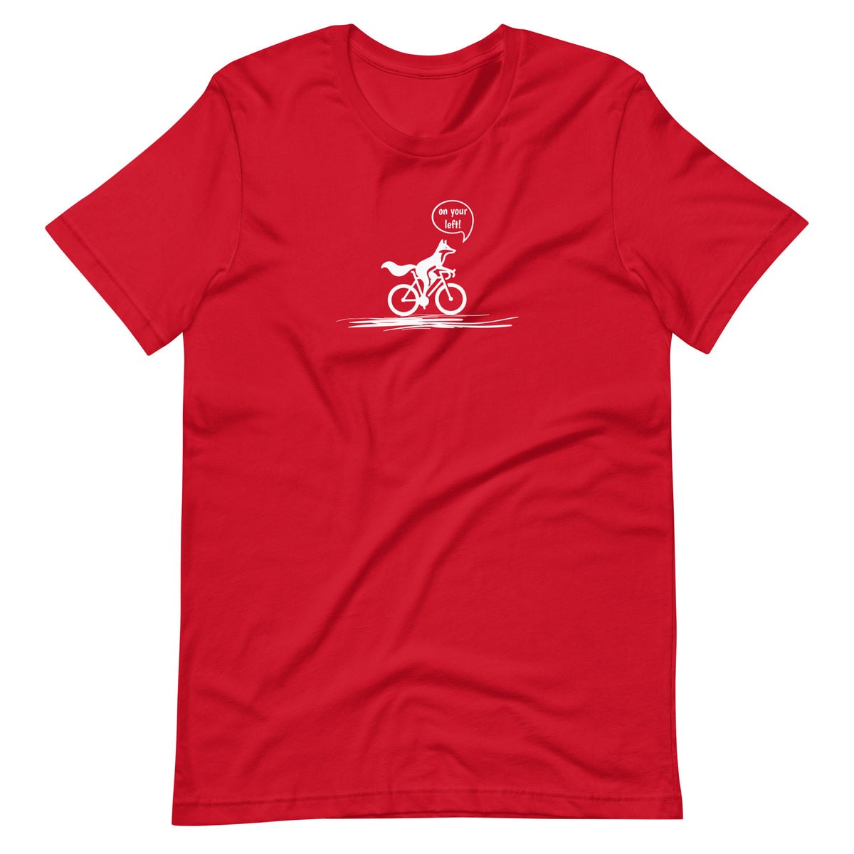 Woodland Cyclist Fox On Your Left red funny cycling t-shirt