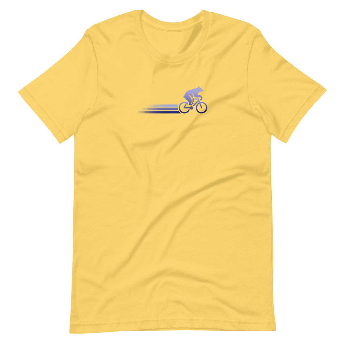 Woodland Cyclist Bear yellow cycling t-shirt bike lover tee