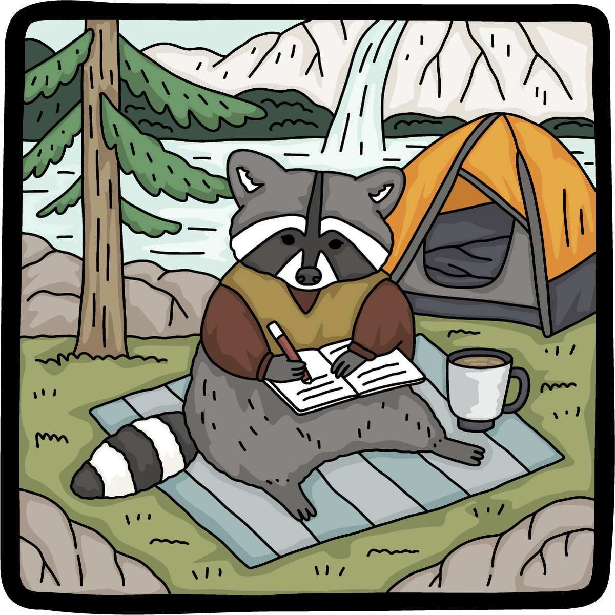 Raccoon Camp Writer - Sticker