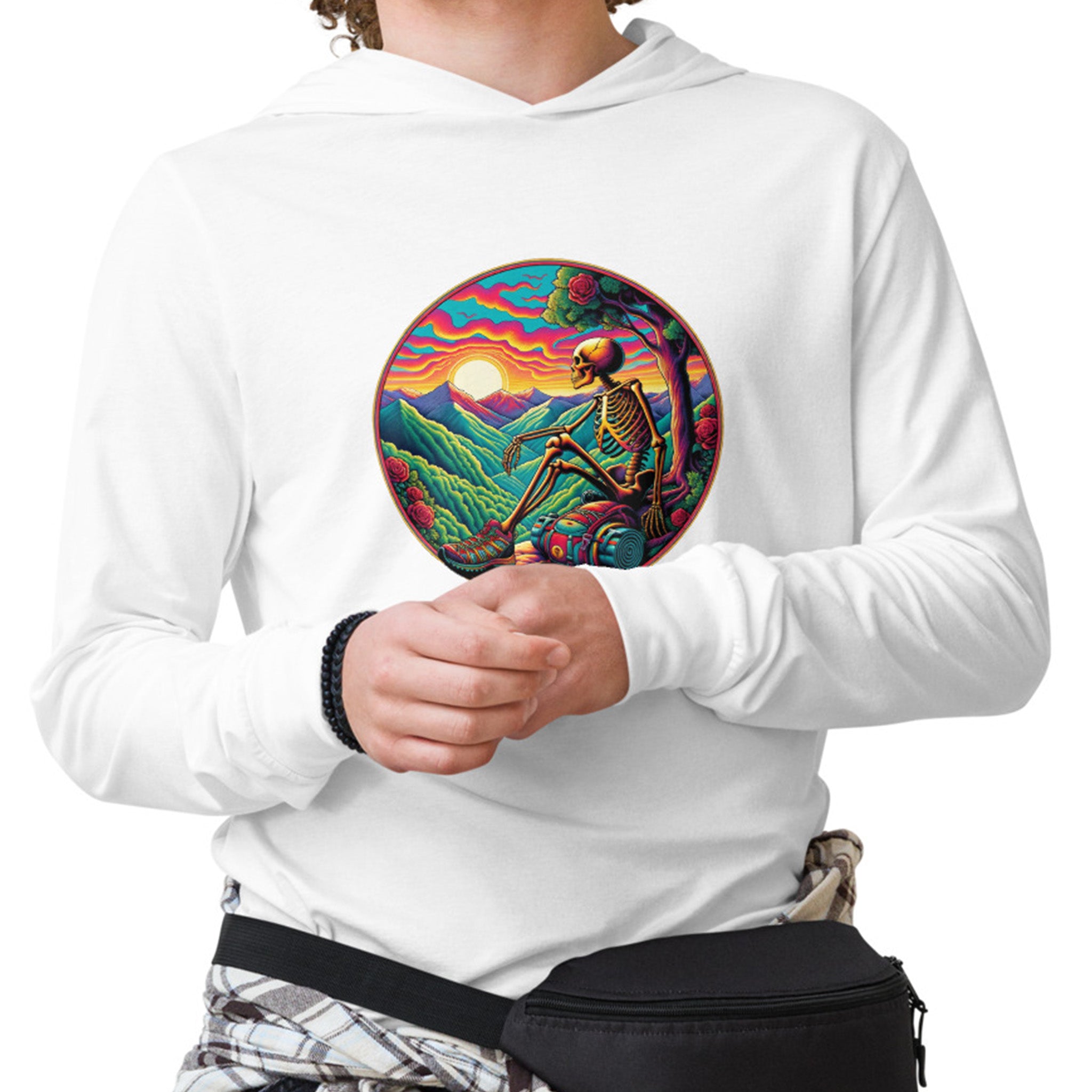 Dead Head Thru Hiker Summit Sunset Hooded Longsleeve