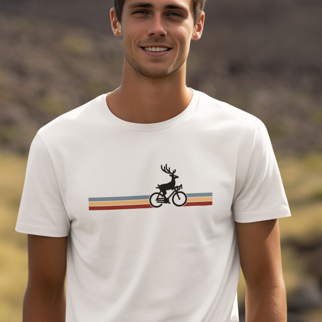 Deer on Gear Cycling - Unisex T-shirt