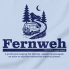 Fernweh wanderlust t-shirt baby blue close-up adventure design
