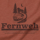 Fernweh wanderlust t-shirt heather clay close-up travel design
