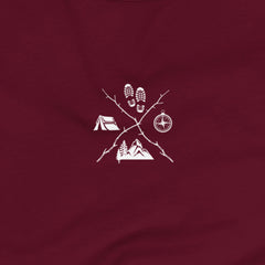 Hiking Emblem Compass Tent Hiking Lover Unisex Longsleeve Tee