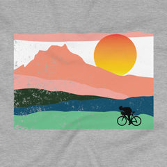 Mountain Sunset Cyclist Unisex Longsleeve Tee