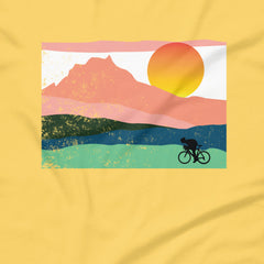 Mountain Sunset Cyclist Unisex T-shirt