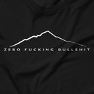 Mountains Have Zero BS hiking t-shirt black close-up design
