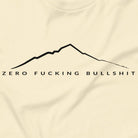 Mountains Have Zero BS hiking t-shirt natural close-up design
