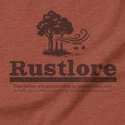 Rustlore Forest nature t-shirt heather clay close-up folklore design
