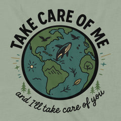 Take Care of Me - Small front, big Earth on back.