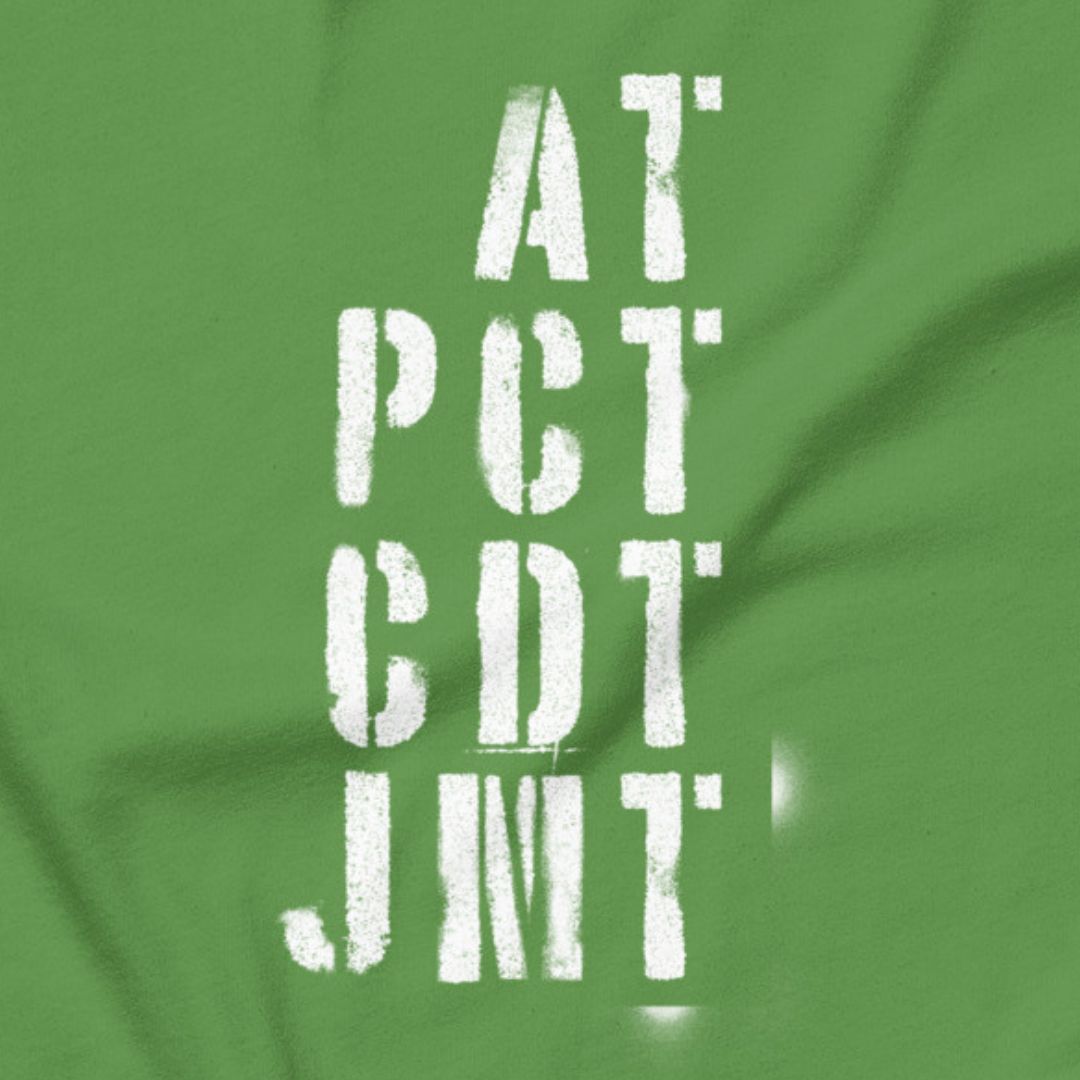 Trail Legends thru hiking t-shirt leaf AT PCT CDT JMT
