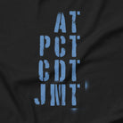 Trail Legends thru hiking t-shirt vintage black AT PCT CDT JMT close-up
