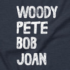 Voices of the People folk music t-shirt heather navy close-up design
