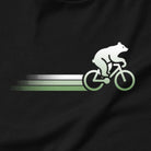 Woodland Cyclist Bear cycling t-shirt black close-up bike design
