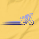 Woodland Cyclist Raccoon cycling t-shirt yellow close-up bike design
