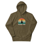 Wander is Greater than Wifi military green hoodie front view outdoor hoodie
