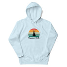 Wander is Greater than Wifi sky blue hoodie front view adventure graphic
