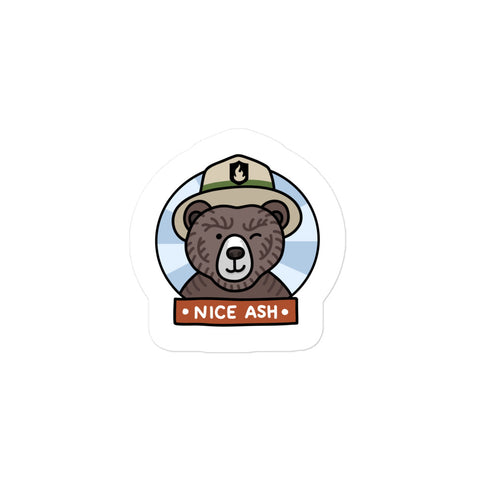 Nice Ash Sticker - Funny Camping Decal | Campfire Humor – Two Trails Design