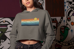 Mountain Majesty Sun - Crop Hoodie