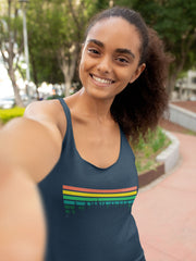 Horizon Lines Over Tall Pines Rainbow Women's Racerback Tank Top