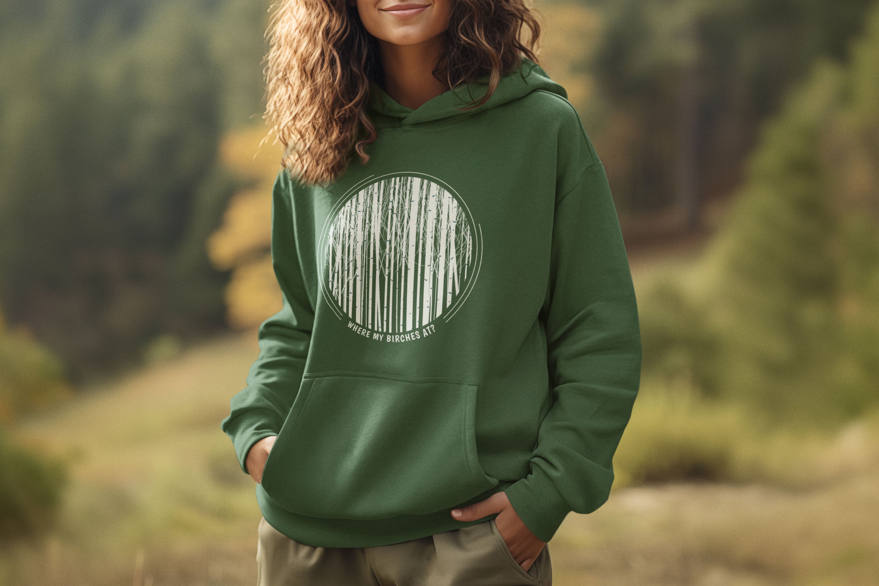 Where My Birches At Circle Graphic - Unisex Hoodie