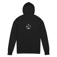 Hiking Emblem Compass Tent Hiking Lover Unisex Hooded Longsleeve