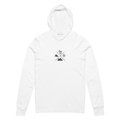 Hiking Emblem Compass Tent Hiking Lover Unisex Hooded Longsleeve