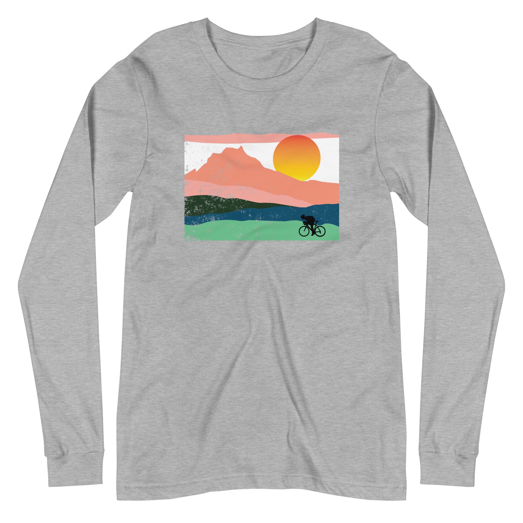 Mountain Sunset Cyclist Unisex Longsleeve Tee