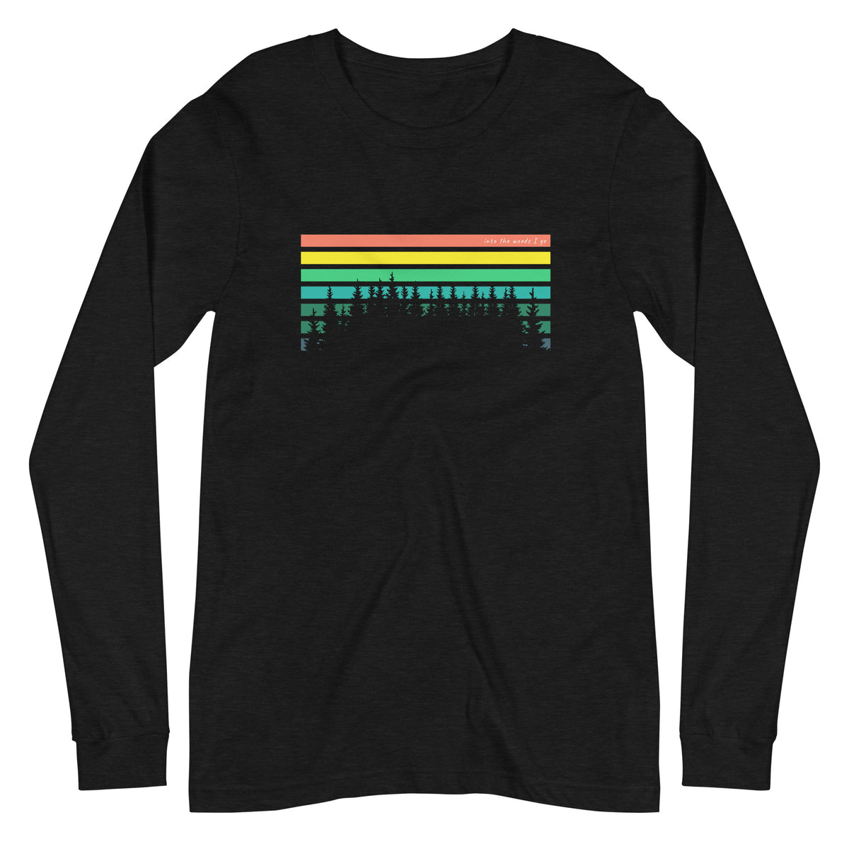 Horizon Lines Over Tall Pines Rainbow Unisex Longsleeve Tee