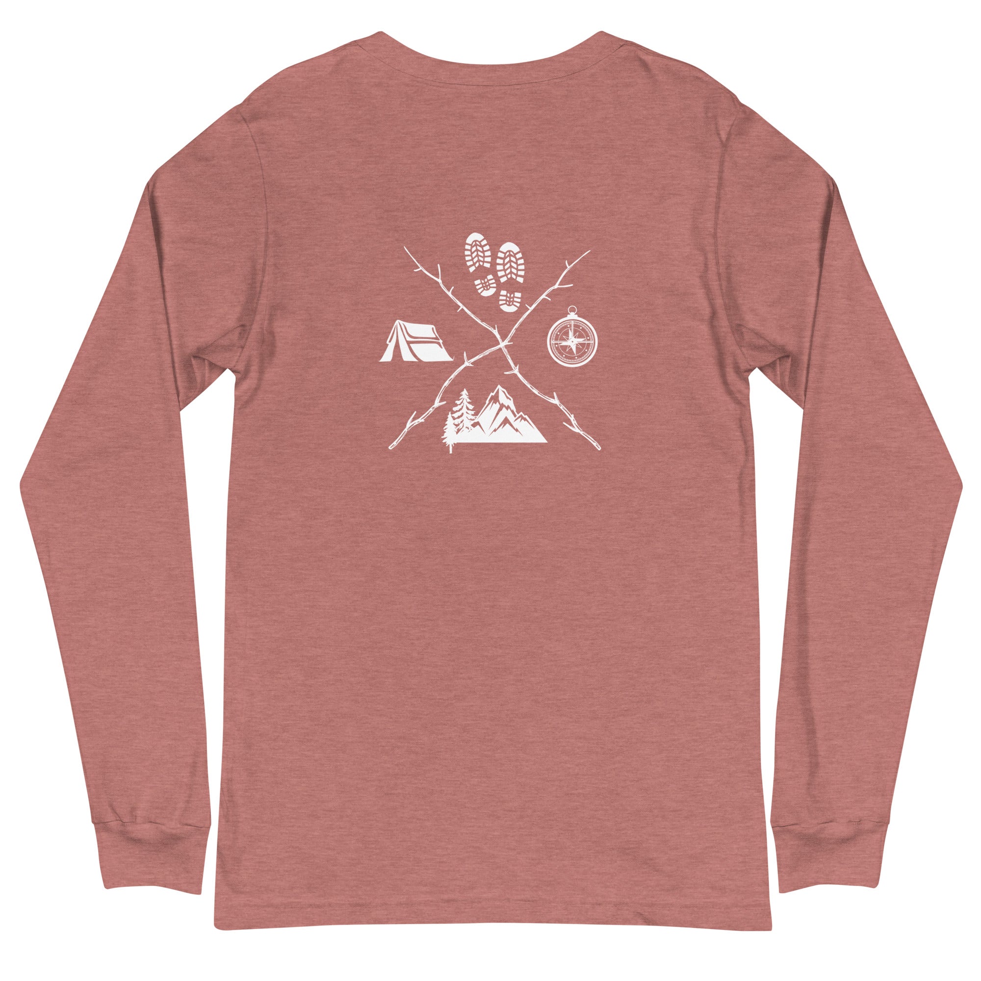 Hiking Emblem Compass Tent Hiking Lover Unisex Longsleeve Tee