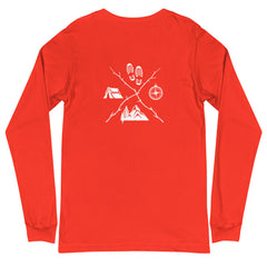 Hiking Emblem Compass Tent Hiking Lover Unisex Longsleeve Tee