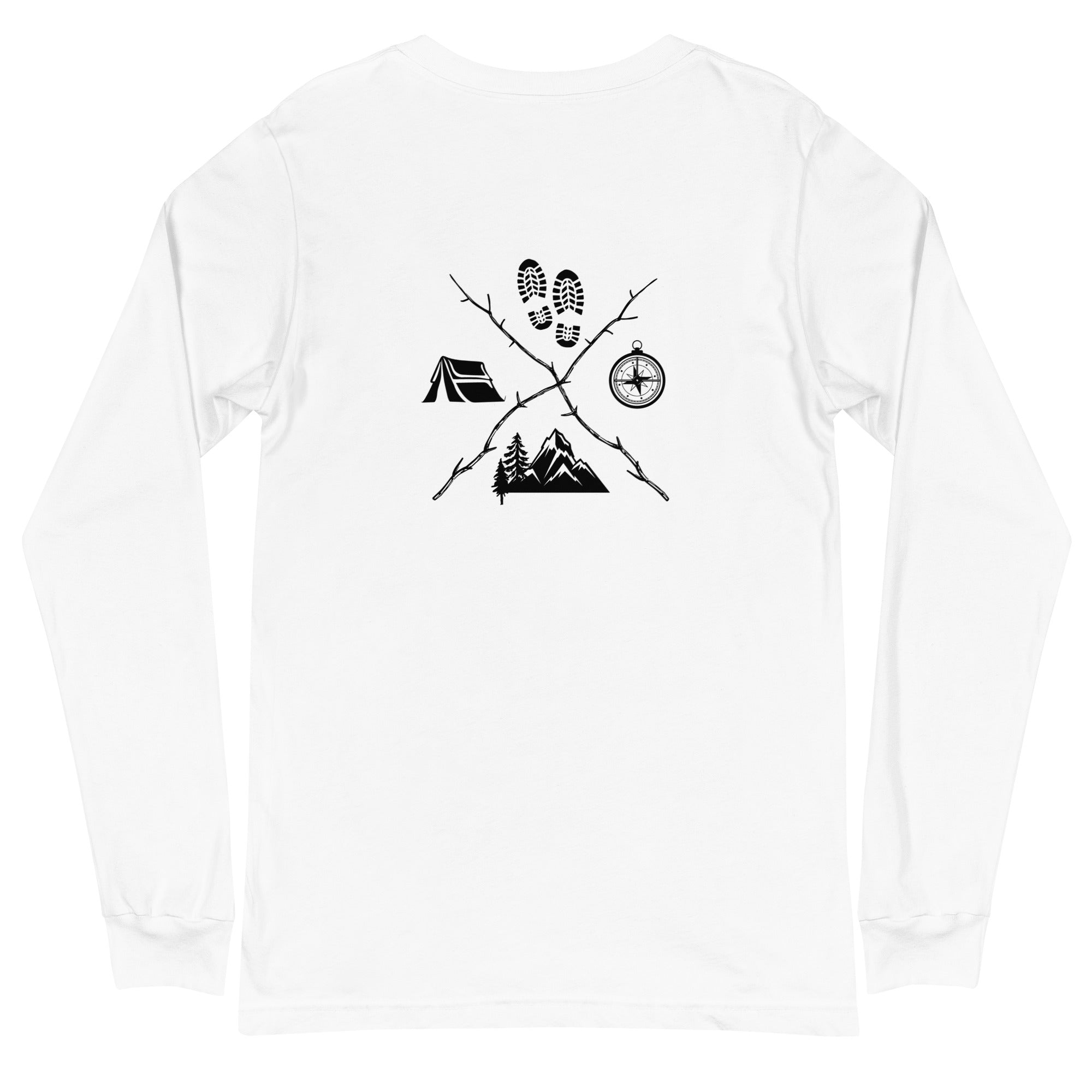 Hiking Emblem Compass Tent Hiking Lover Unisex Longsleeve Tee