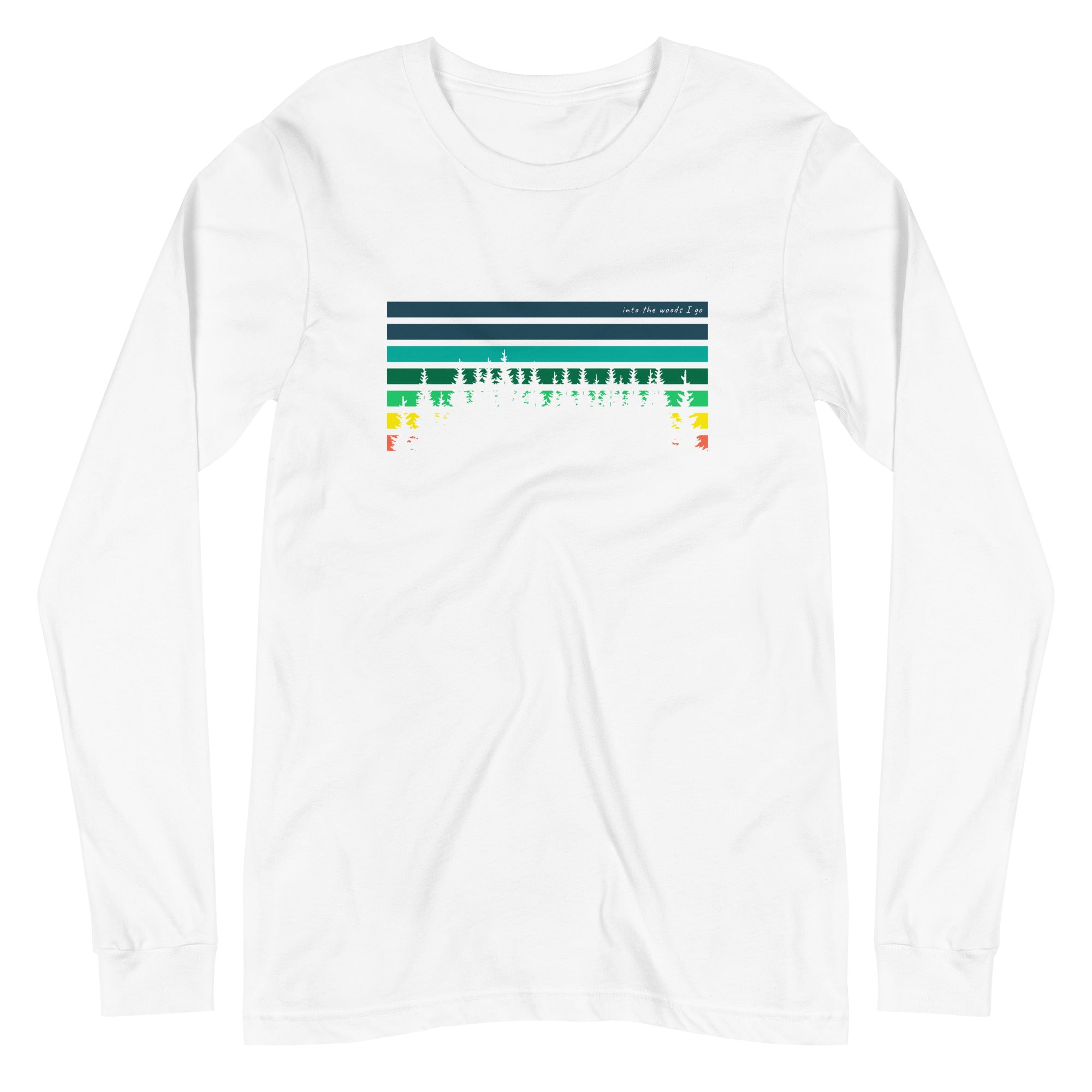 Horizon Lines Over Tall Pines Rainbow Unisex Longsleeve Tee