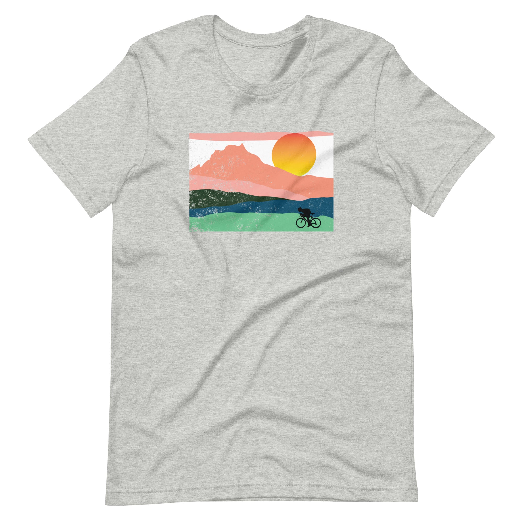 Mountain Sunset Cyclist Unisex T-shirt