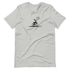 On Your Left Deer athletic heather cycling t-shirt funny bike design

