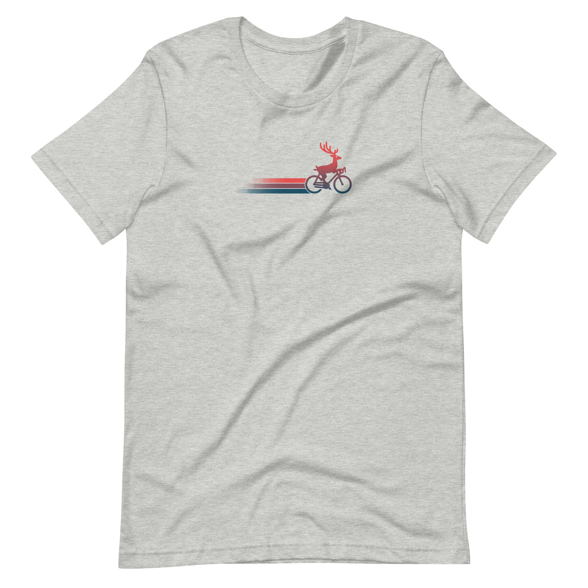 Woodland Cyclist Deer athletic heather cycling t-shirt bike apparel
