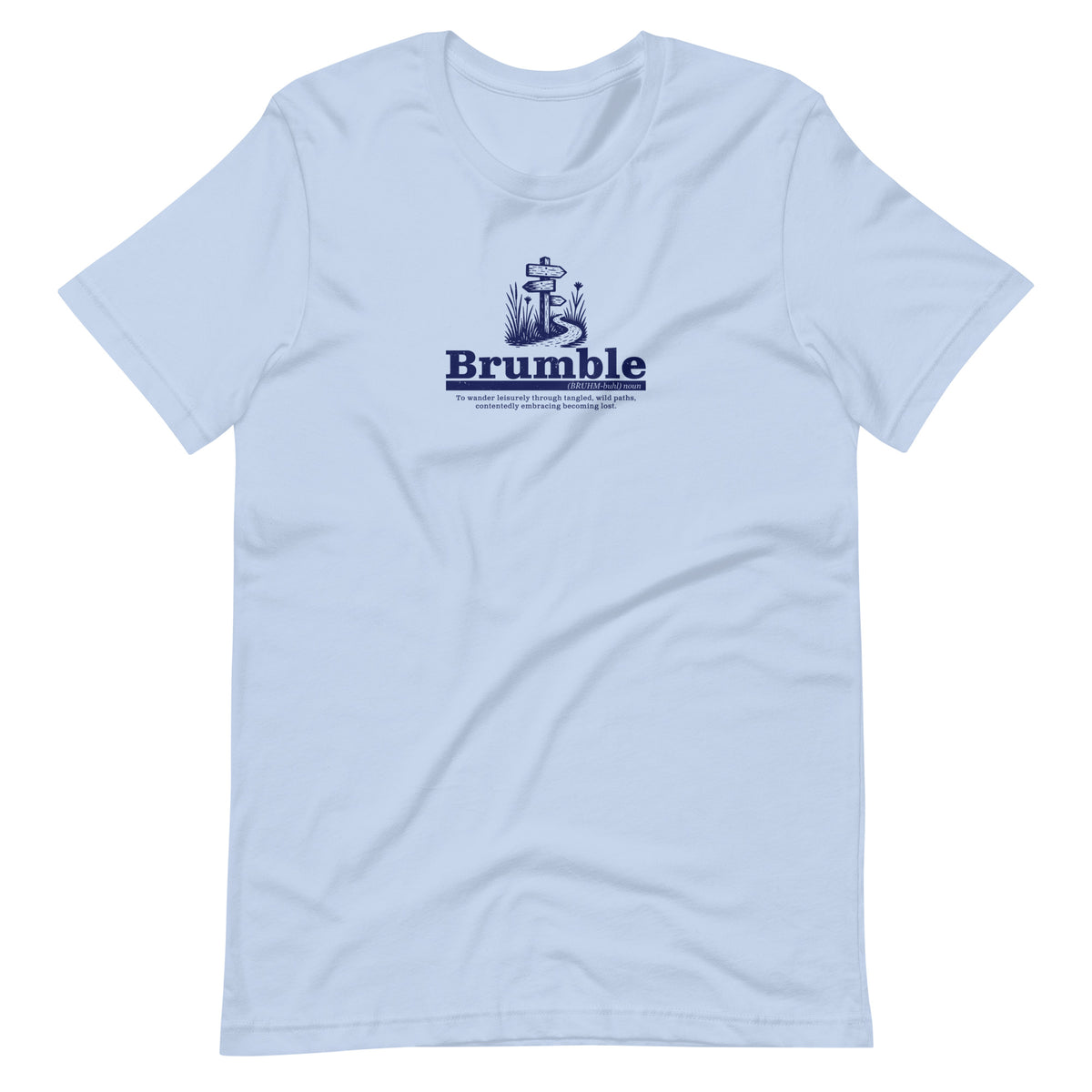 Brumble Wilderness baby blue hiking t-shirt outdoor adventure tee
