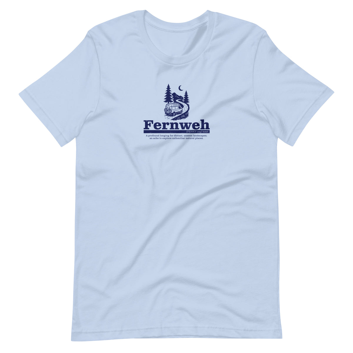 Fernweh Adventure baby blue travel t-shirt wanderlust apparel
