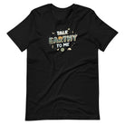 Talk Earthy to Me black funny outdoor t-shirt nature pickup line
