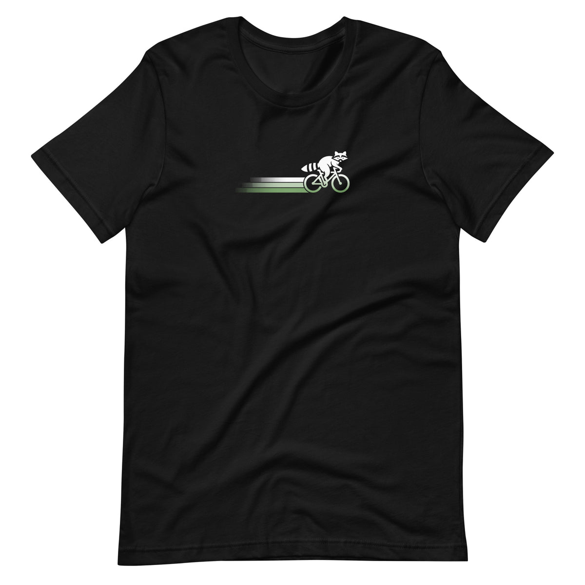 Woodland Cyclist Raccoon black cycling t-shirt bike lover tee
