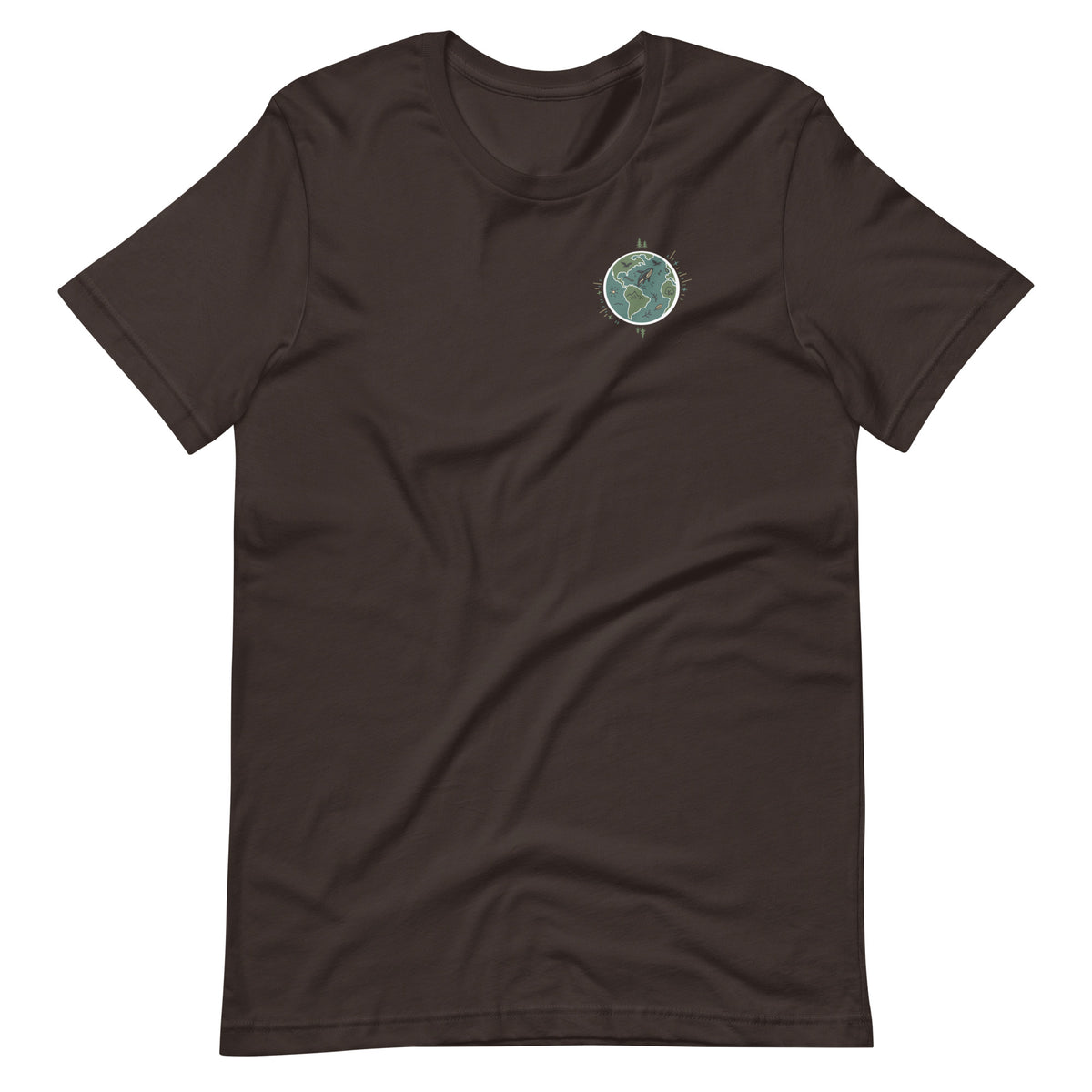 Take Care of Me brown environmental nature t-shirt front message
